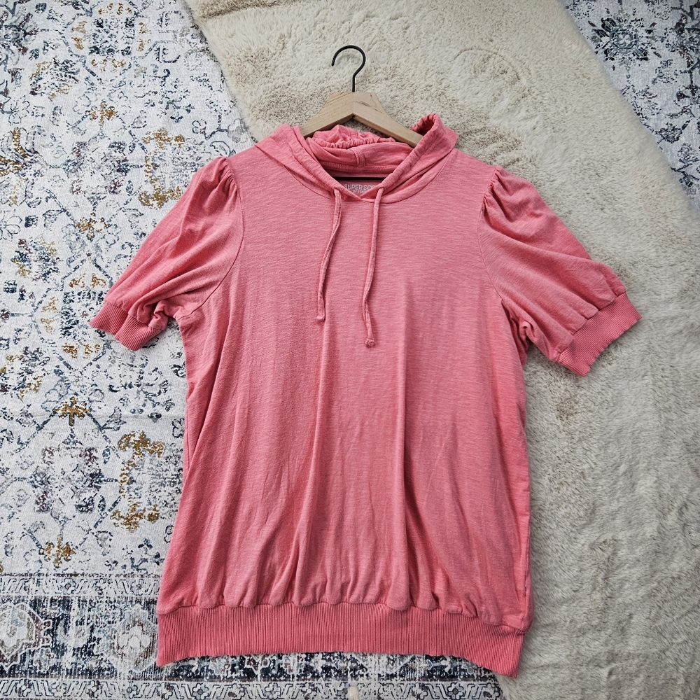 Torrid Knit Top Women Pink Super Soft Hoodie Short Sleeve Plus Size 0